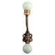 Sage Green Ceramic Floral Iron Hooks-EHG-91